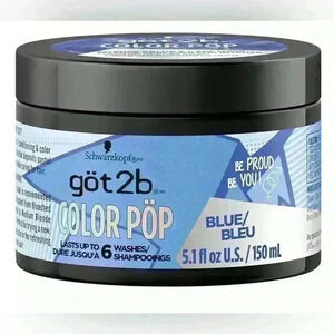 Got2B Color Pop Semi-Permanent Hair Color Mask, Blue, 5.1 oz
